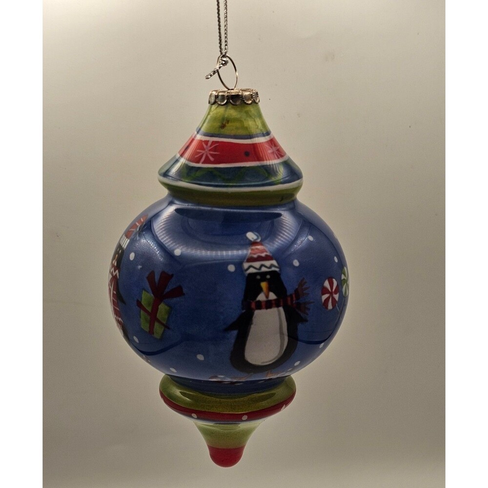 Pier 1 Li Bien (Inside Painted Fr Outside Opening) Glass Christmas Ornament '13